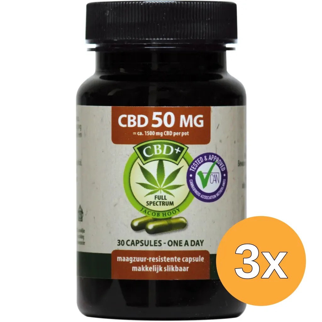 3x Jacob Hooy CBD 50Mg (30 stuks)