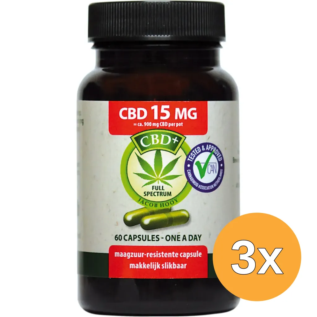 3x Jacob Hooy CBD 15Mg (60 stuks)