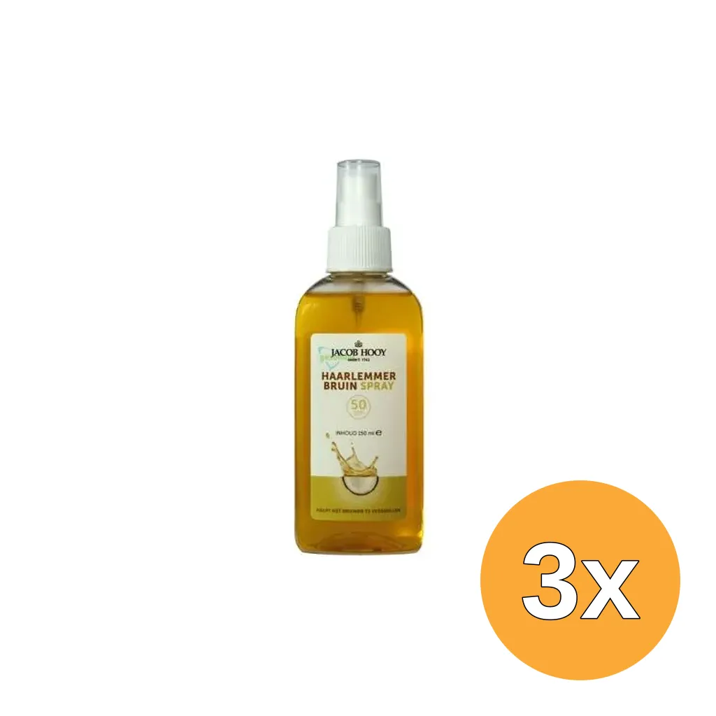 3x Jacob Hooy Haarlemmerbruin Spray Spf50 (150 ml)