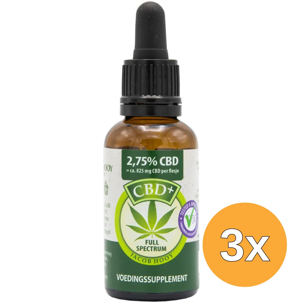 3x Jacob Hooy CBD Plus Olie (30 ml)