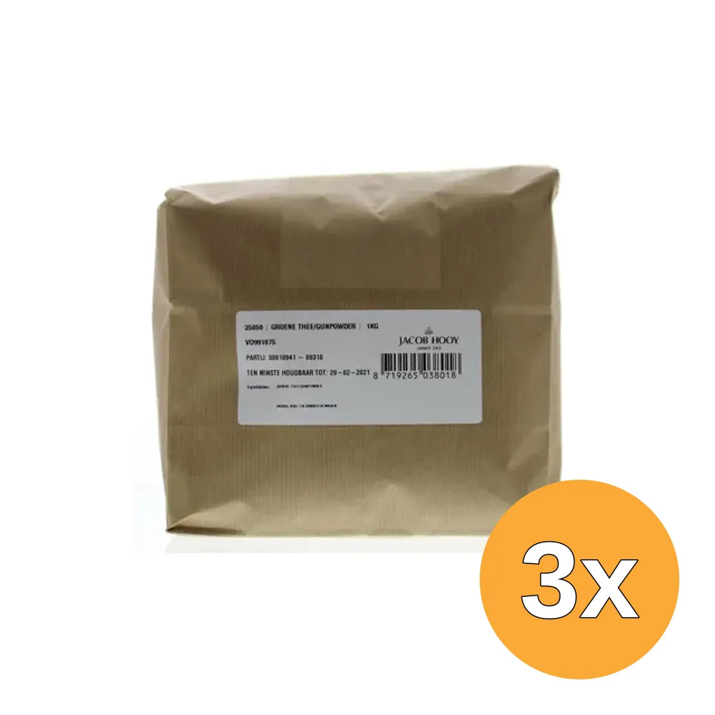 3x Jacob Hooy Groene thee/gunpowder (1000 gr)