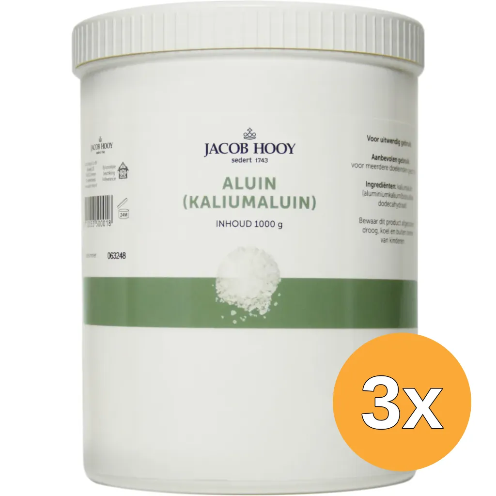 3x Jacob Hooy Aluin Meelkristal Pot (1000 gr)