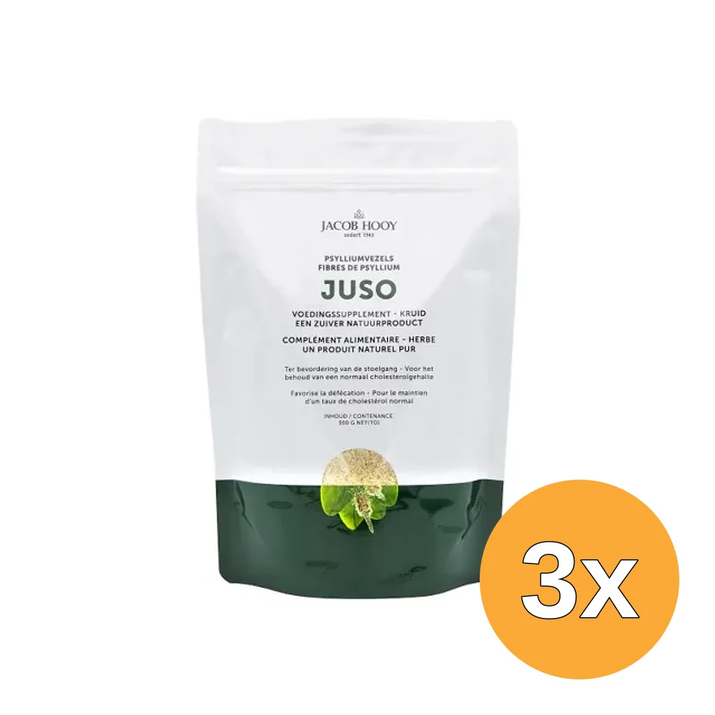 3x Jacob Hooy Juso Psyllium Hulpvezels (300 gr)
