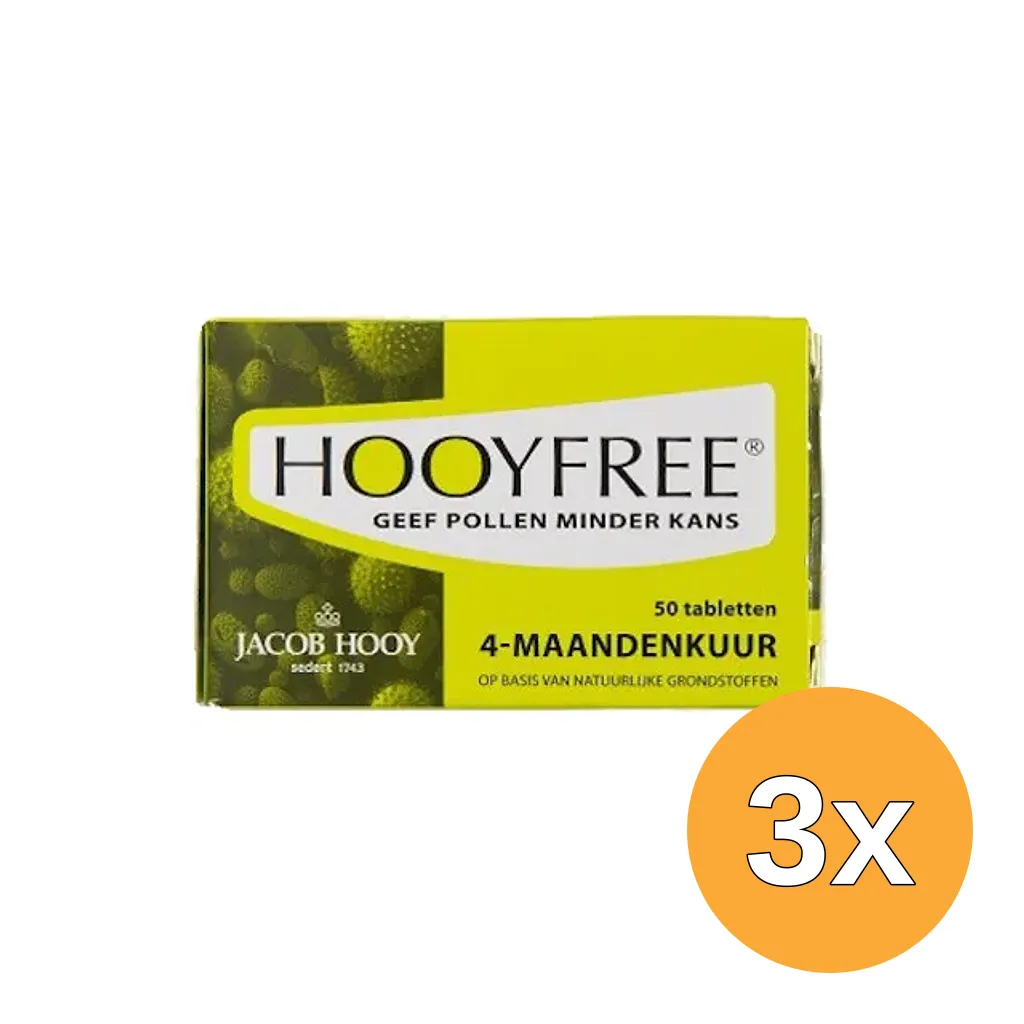 3x Jacob Hooy Hooyfree 4 Maanden (50 Tabletten)