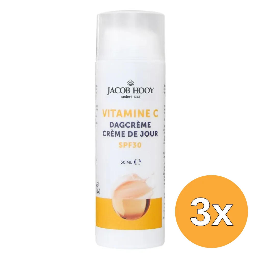 3x Jacob Hooy Vitamine C Dagcrème Spf30 (50 ml)