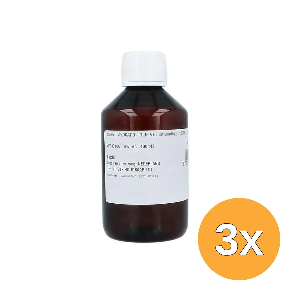 3x Jacob Hooy Avocado-Olie Vet (250 ml)