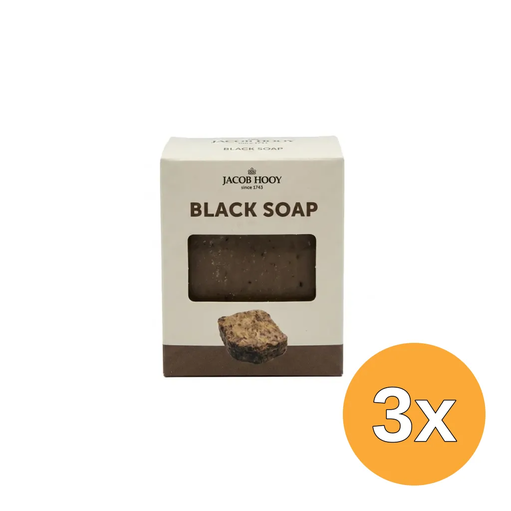 3x Jacob Hooy Black Soap Zeep (240 gr)