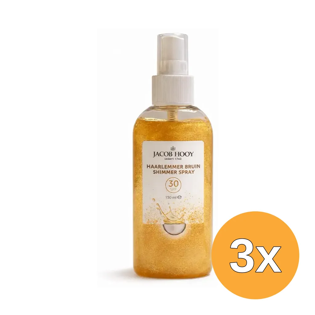 3x Jacob Hooy Haarlemmerbruin Shimmer Spray SPF30 (150 ml)