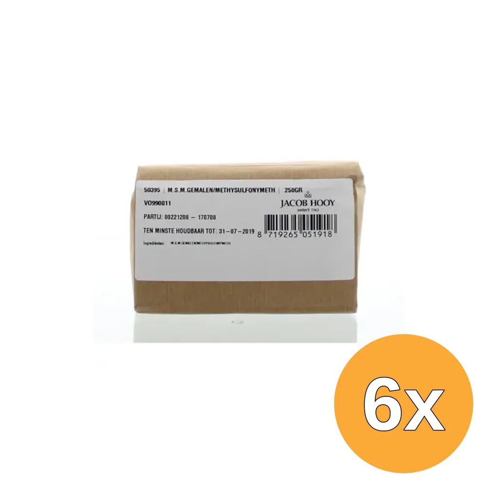 6x Jacob Hooy Msm Gemalen Methylsulfonylmethaan (250 gr)