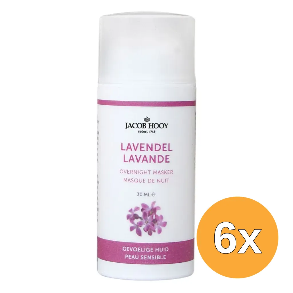 6x Jacob Hooy Lavendel Overnight Masker (30 ml)