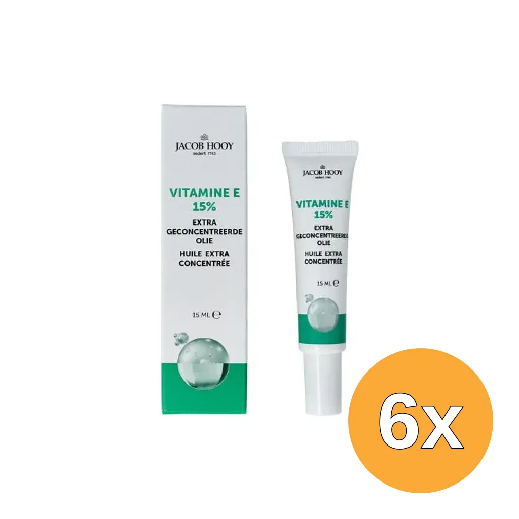 6x Jacob Hooy Vitamine E Olie 15% Concentraat (15 ml)