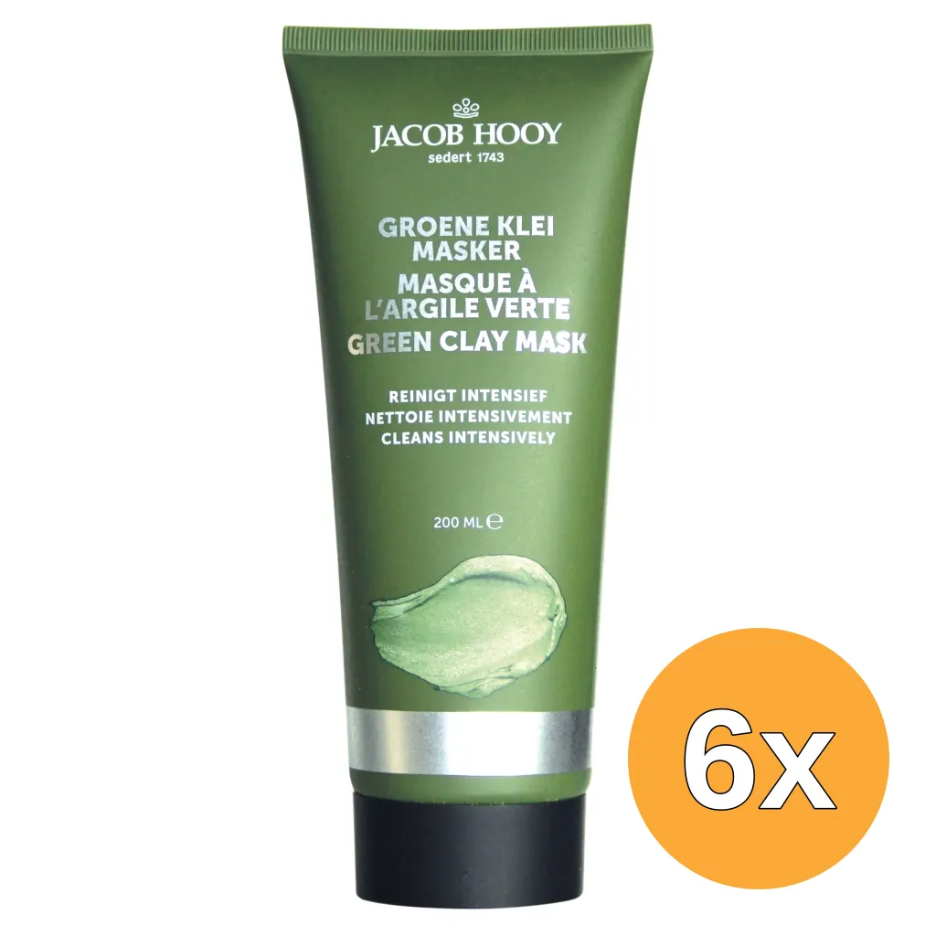 6x Jacob Hooygroene Klei masker (200 ml)