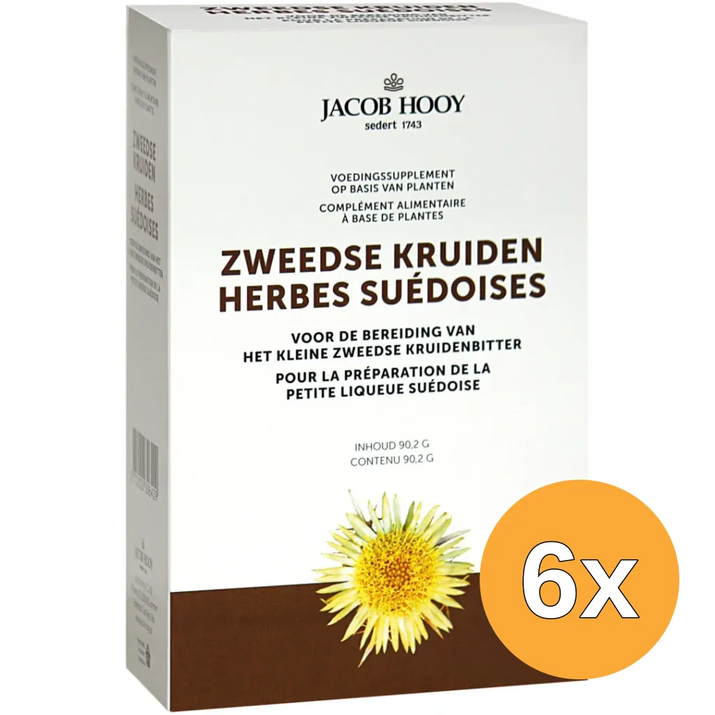 6x Jacob Hooy Zweedse kruiden klein met kamfer (90,2 gr)