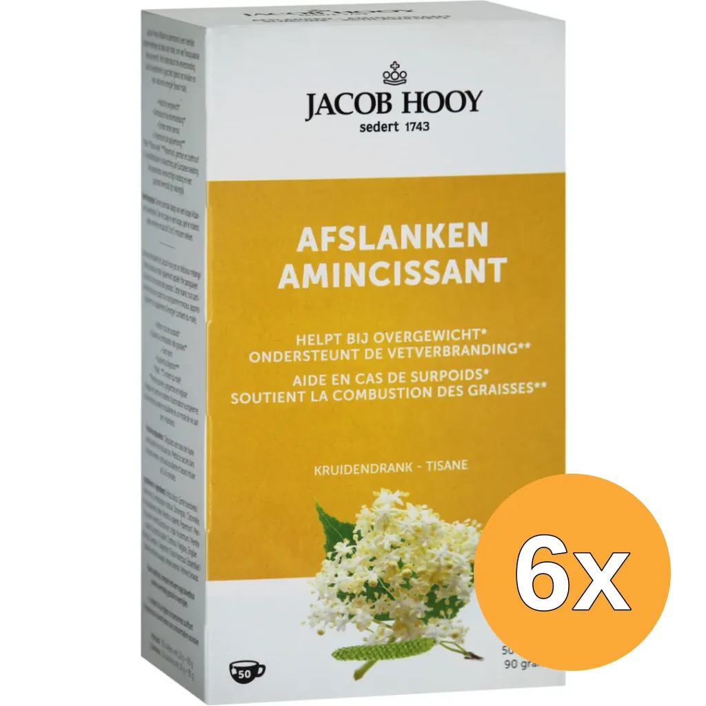 6x Jacob Hooy Ideaal Gewicht Afslank Kruidendrank Theezakjes (50 stuks)