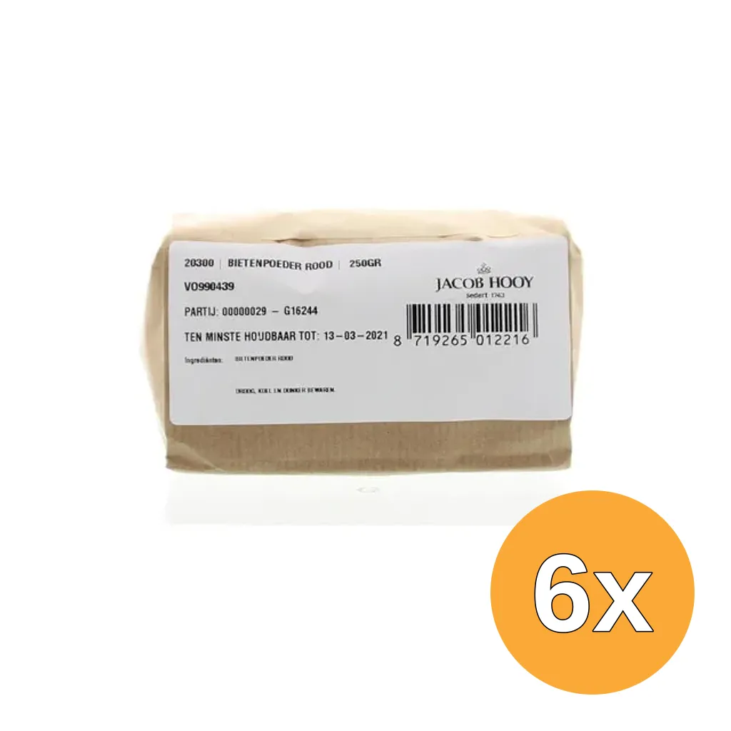 6x Jacob Hooy Bietenpoeder Rood (250 gr)
