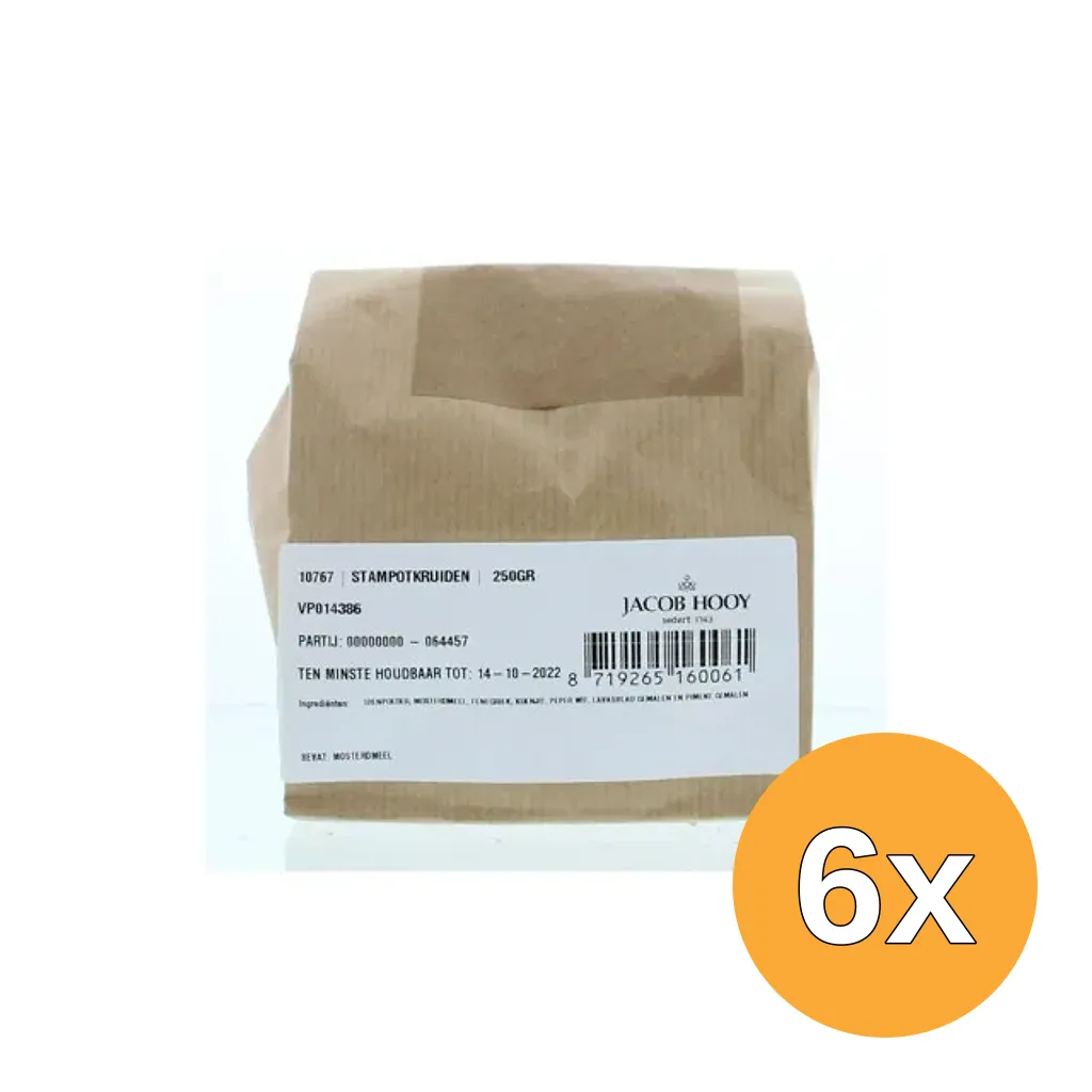 6x Jacob Hooy Stamppotkruiden (250 gr)