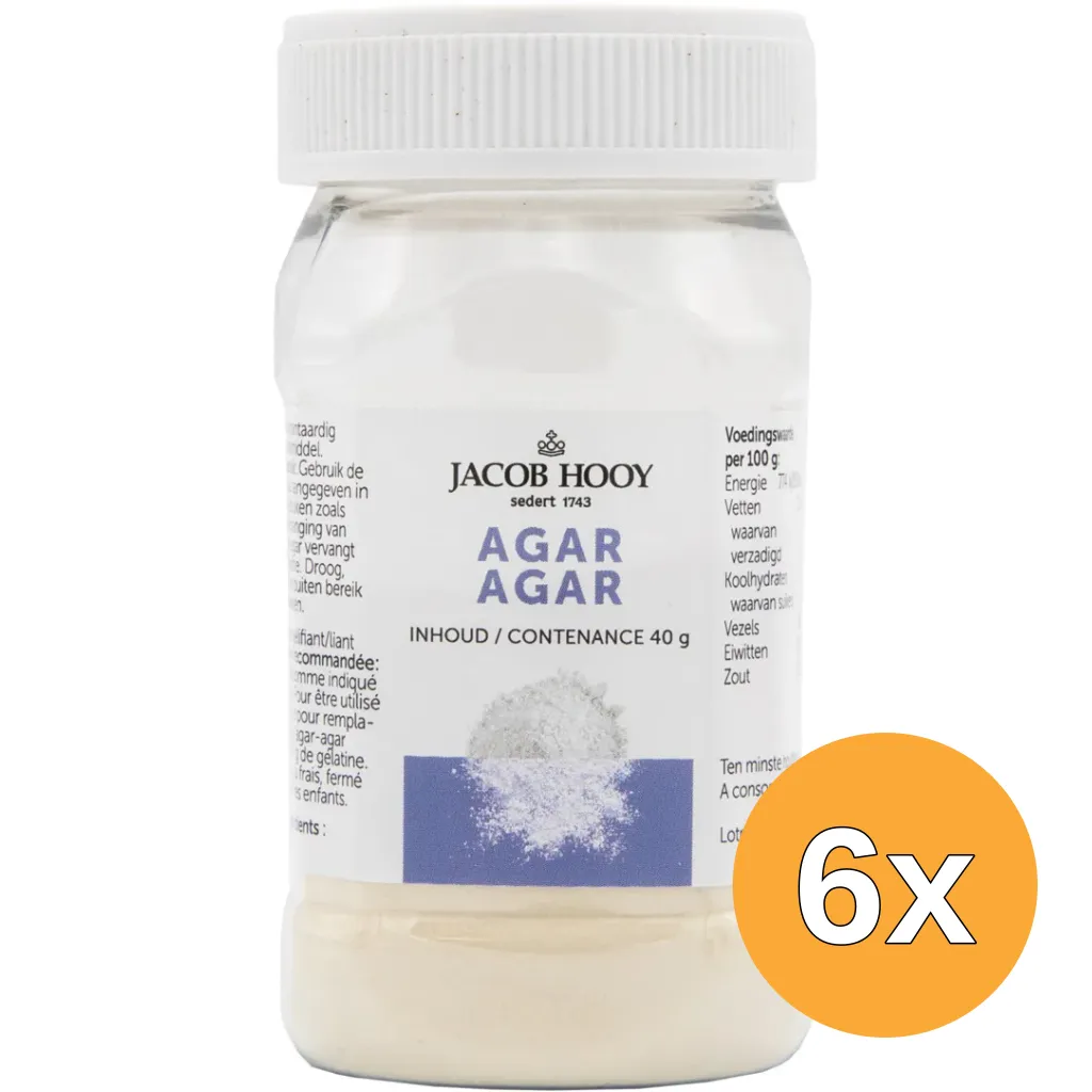 6x Jacob Hooy Agar Agar (40 gr)