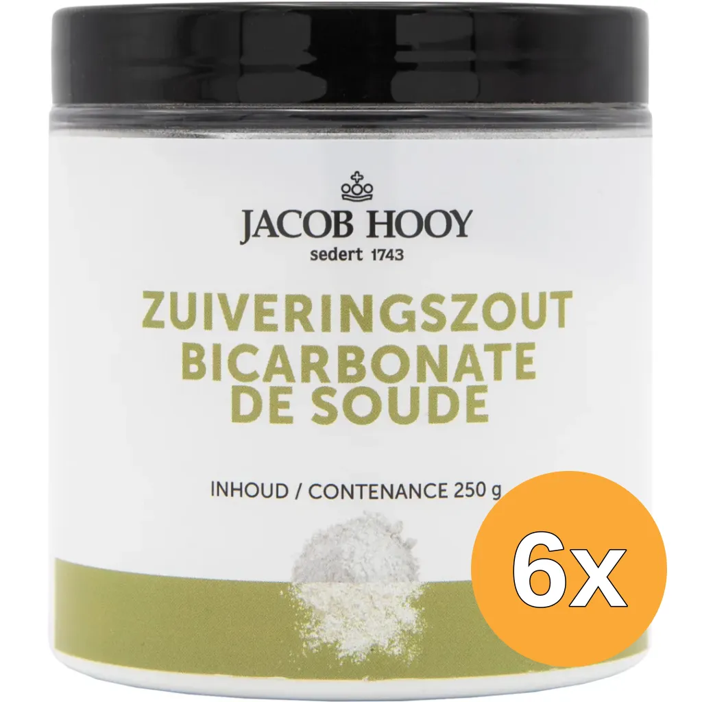 6x Jacob Hooy zuiveringszout natrium bicarbonaat (250 gr)