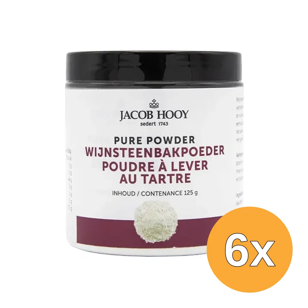 6x Jacob Hooy Wijnsteenbakpoeder (125 gr)