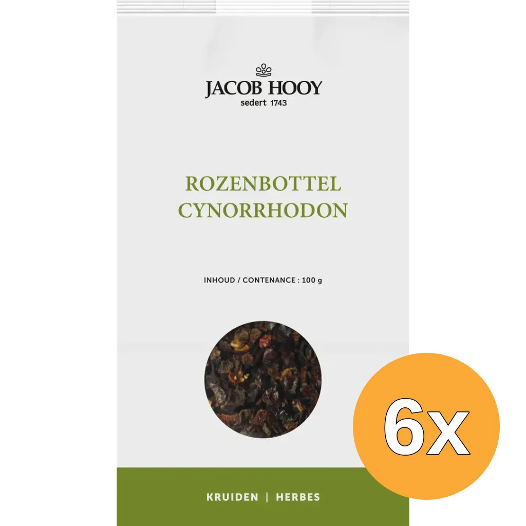 6x Jacob Hooy Rozenbottel zonder zaad (100 gr)