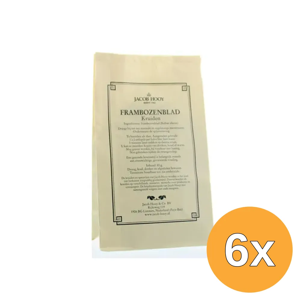 6x Jacob Hooy Frambozenblad (80 gr)
