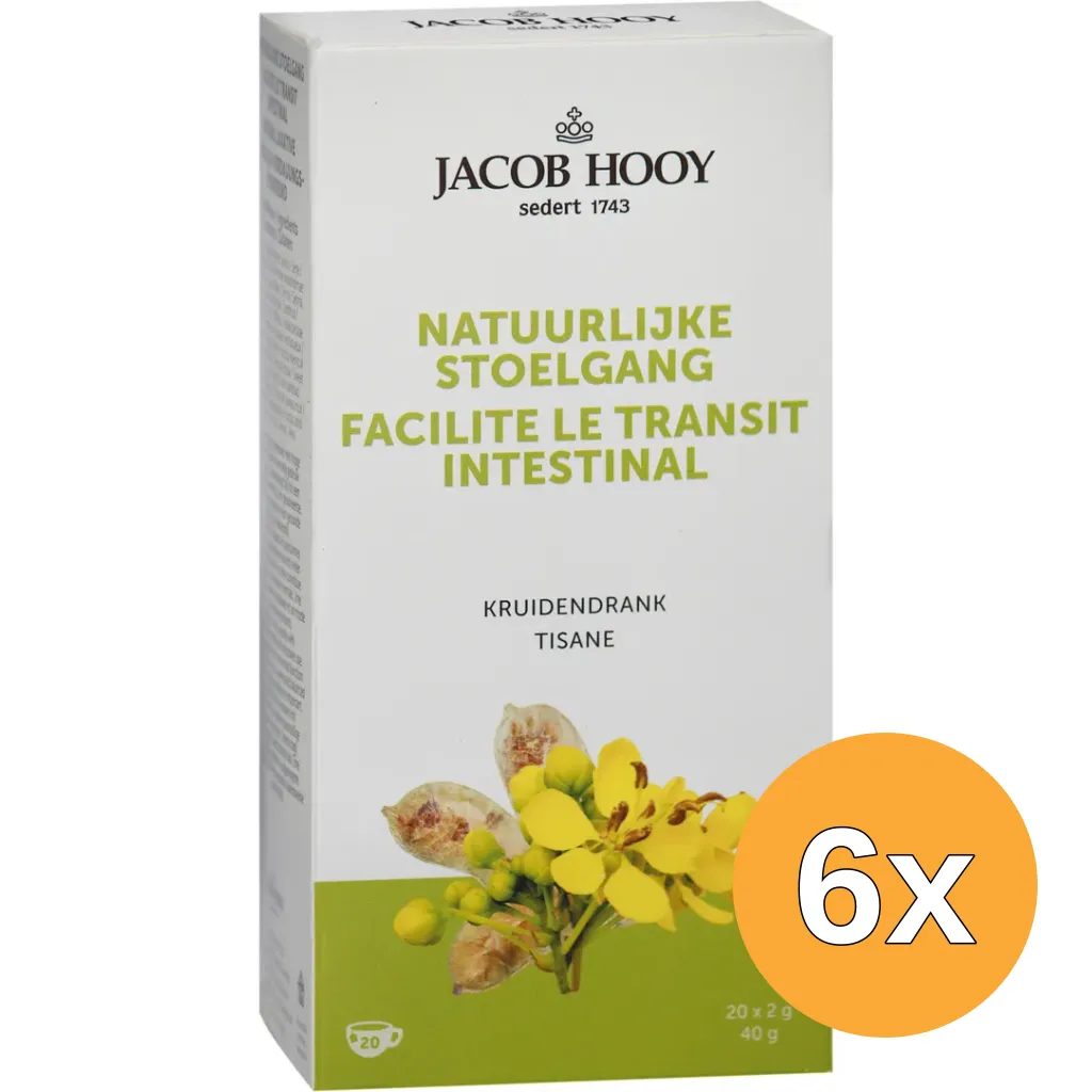 6x Jacob Hooy Natuurlijke Stoelgangsthee (20 stuks)