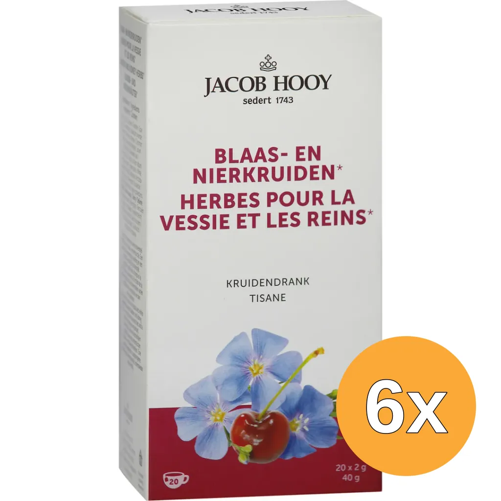 6x Jacob Hooy Blaas en nierkruiden kruidendrank (20 stuks)