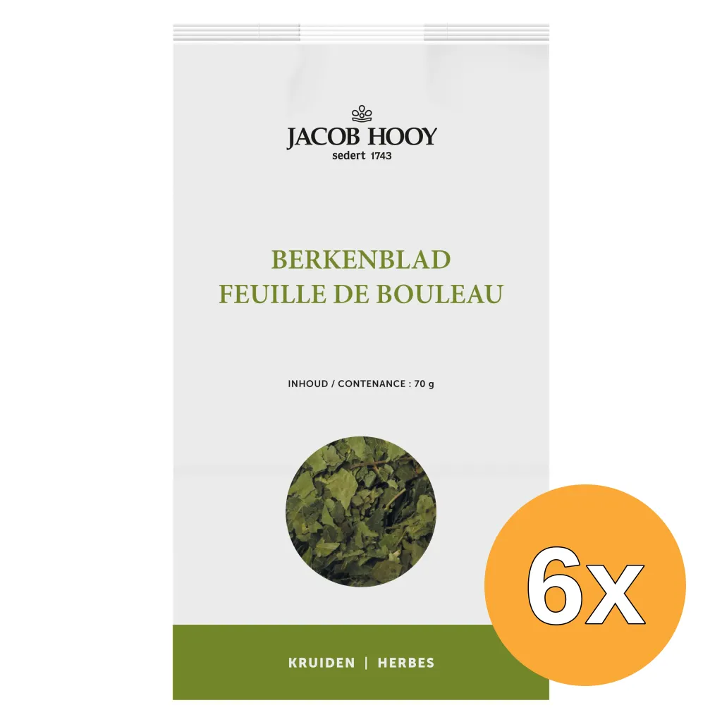 6x Jacob Hooy Berkenblad (70 gr)