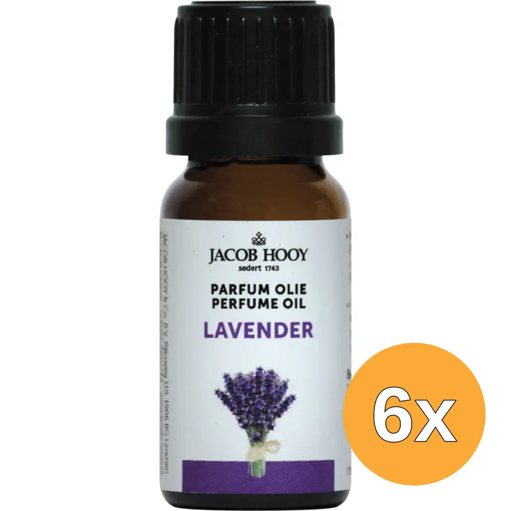 6x Jacob Hooy Parfum olie lavendel (10 ml)