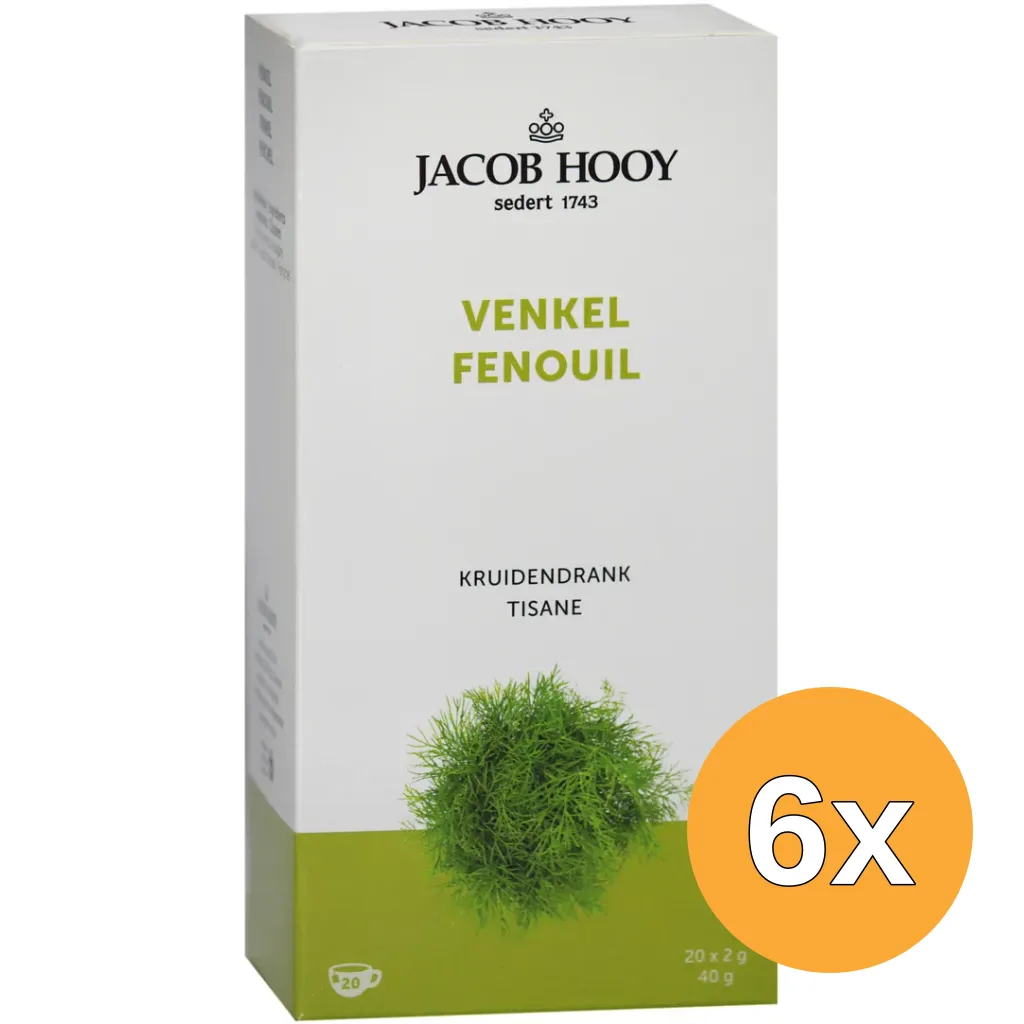 6x Jacob Hooy Venkel Thee (20 stuks)