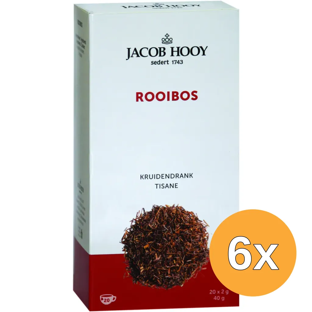 6x Jacob Hooy Rooibos Thee (20 stuks)