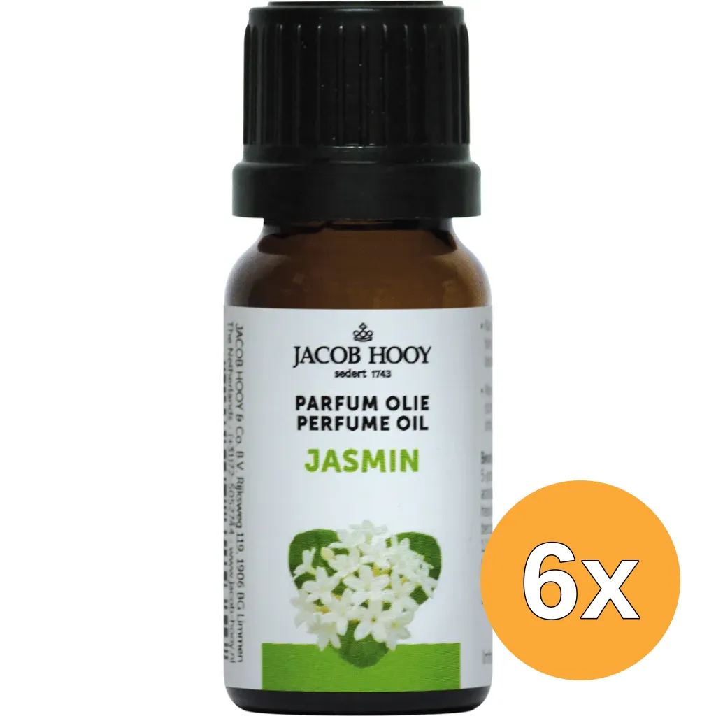 6x Jacob Hooy Parfum olie Jasmijn (10 ml)