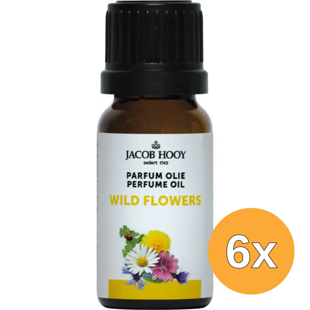6x Jacob Hooy Parfum olie Wild flowers (10 ml)