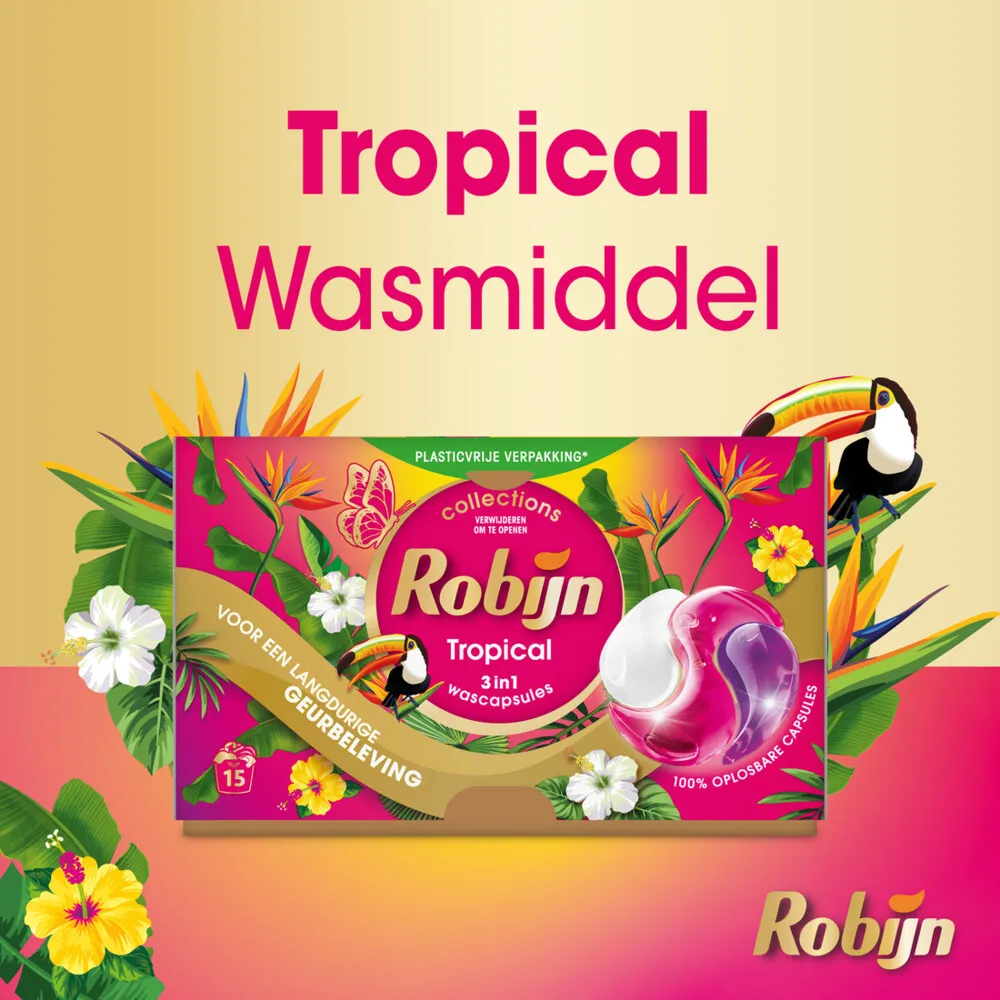 Robijn Wasmiddel Capsules - Tropical (15 capsules)