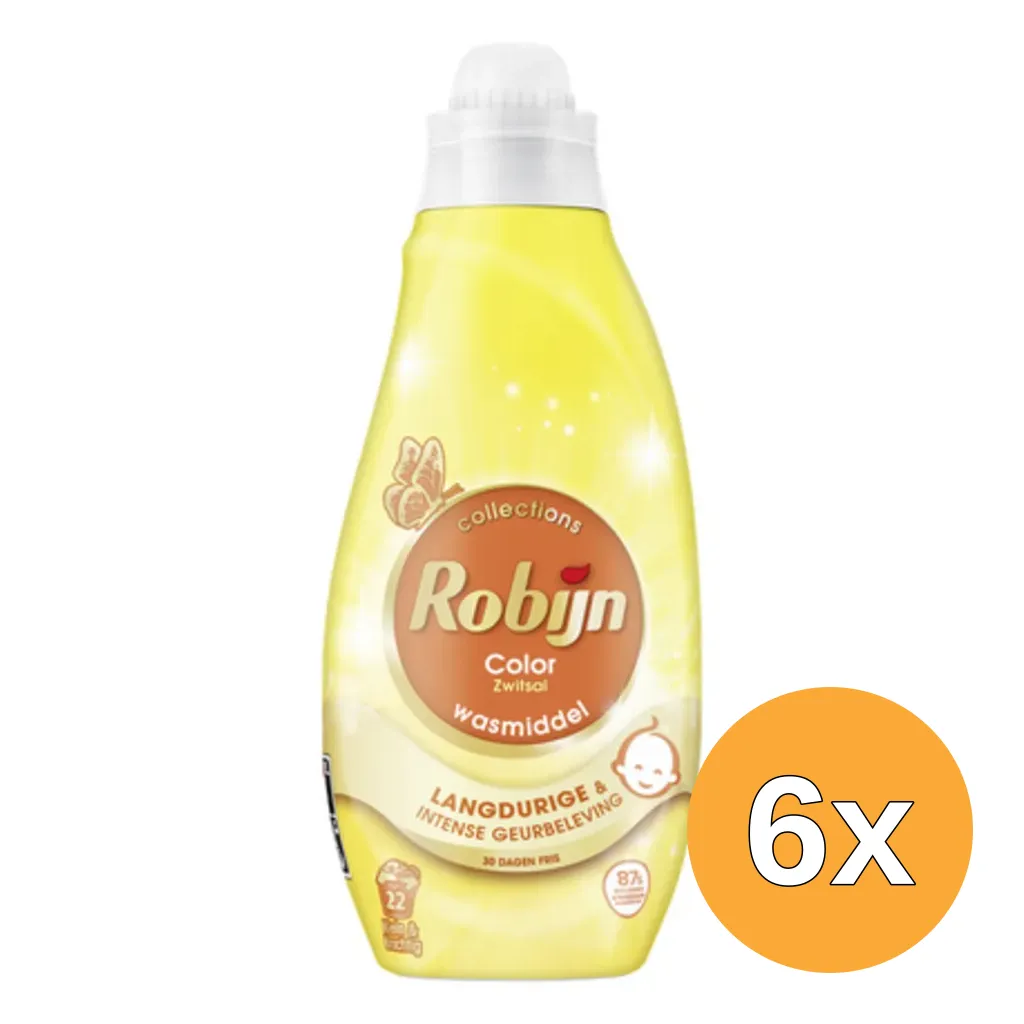 6x Robijn Wasmiddel - Klein & Krachtig Zwitsal 19 Wasbeurten (665 ml)