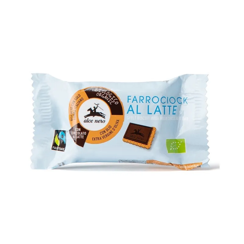 Alce Nero Speltkoekjes met Melkchocolade Fairtrade Bio (28 gr)