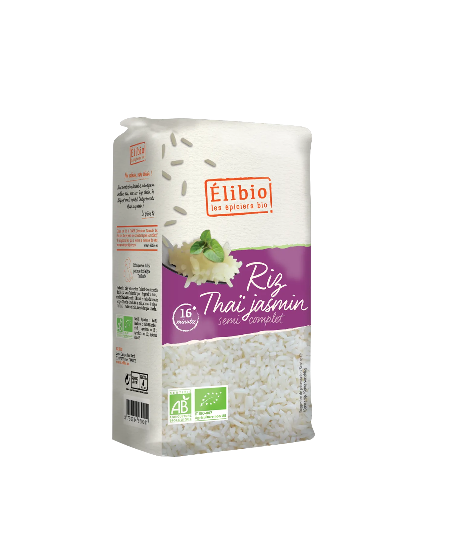 Elibio Élibio Rijst Halfvol Thai Bio (1000 gr)