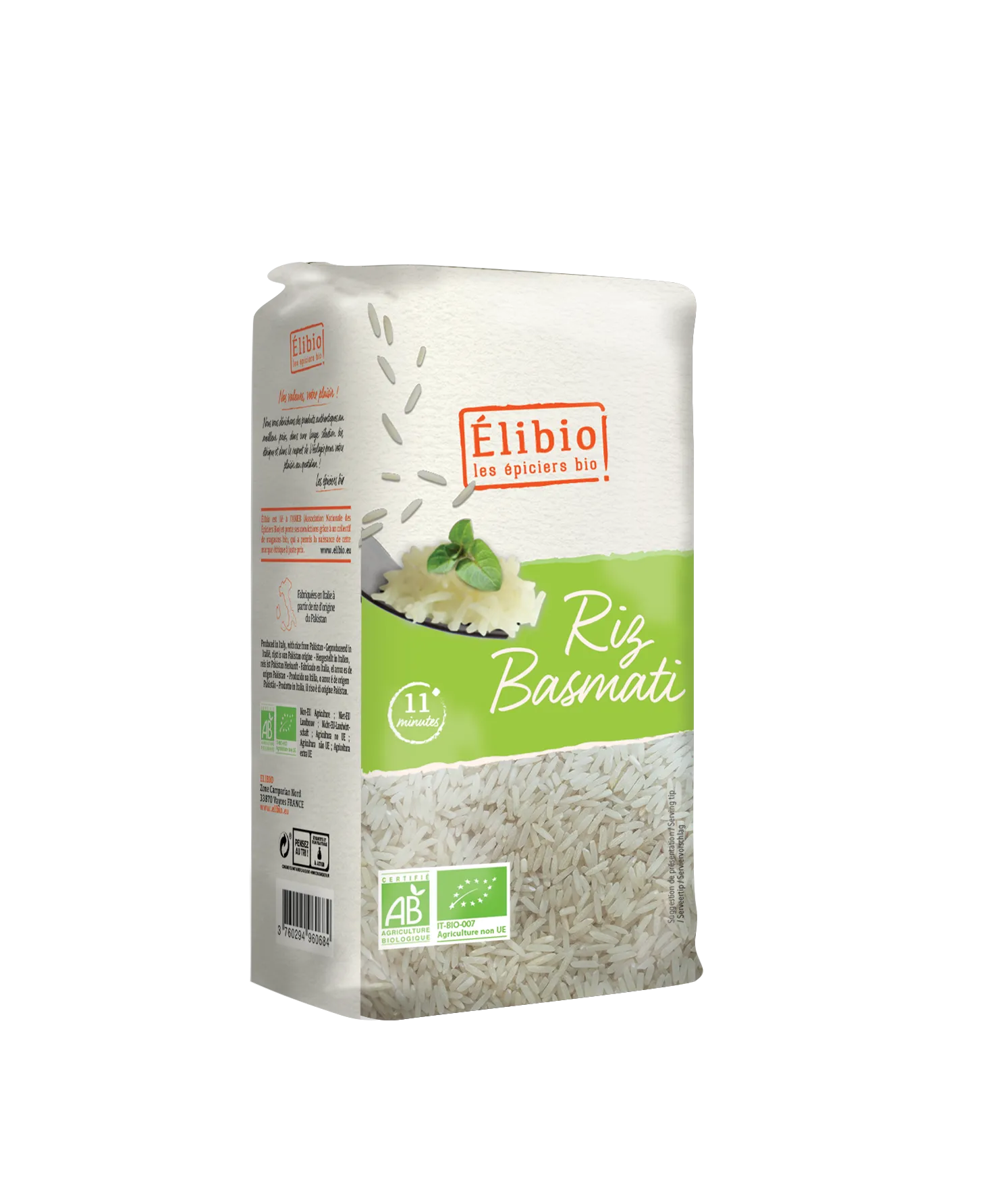 Elibio Élibio Witte Basmatirijst van Pakistan Bio (1000 gr)