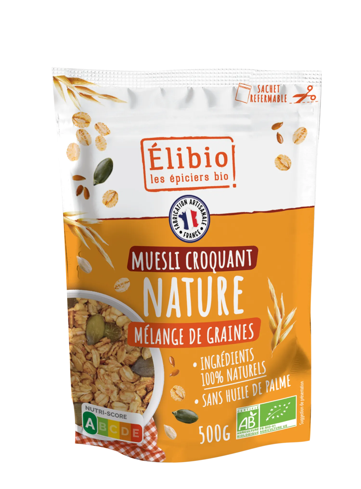 Elibio Élibio Krokante Natuur Muesli Bio (500 gr)