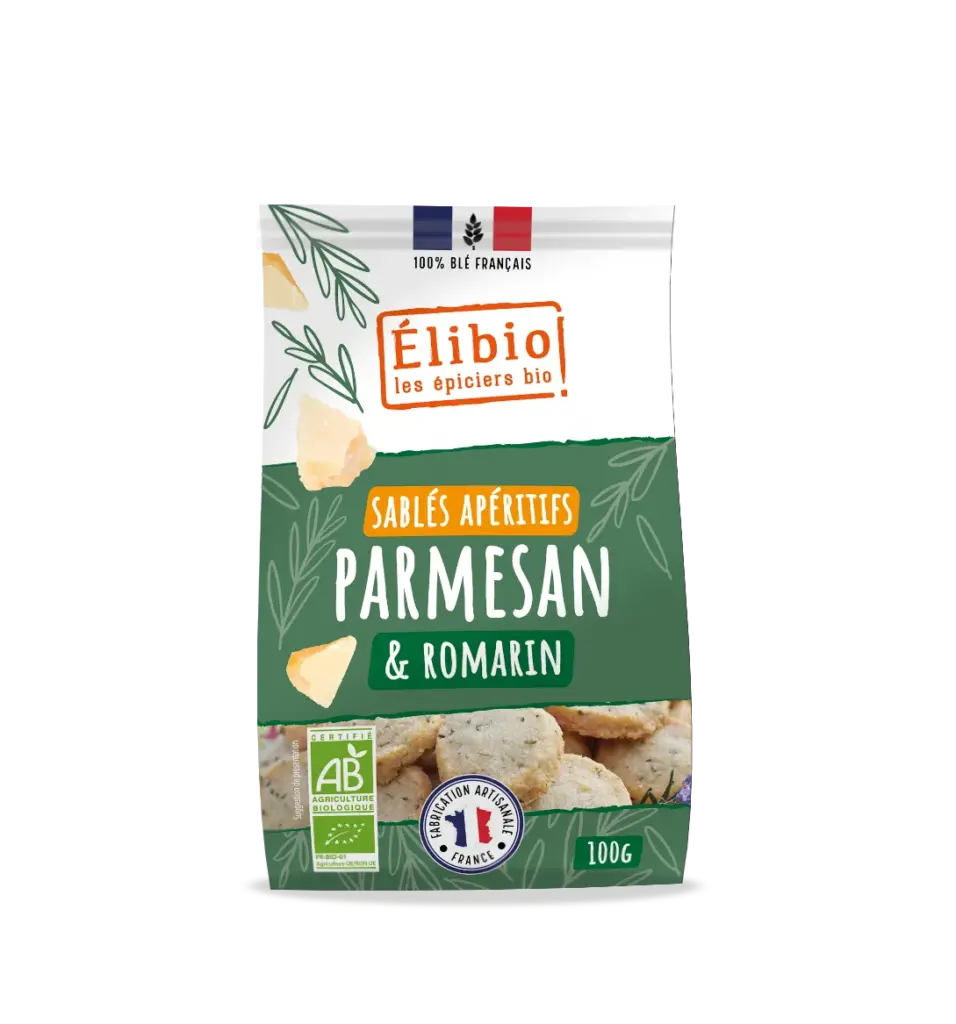 Elibio Élibio Parmigiano-rozemarijnkoekjes Bio (100 gr)