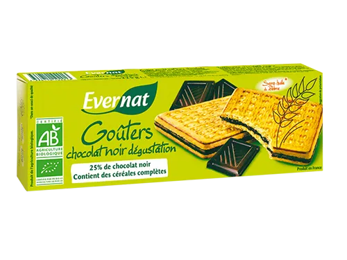 Evernat Koekjes Gevuld met Pure Chocolade Bio (225 gr)