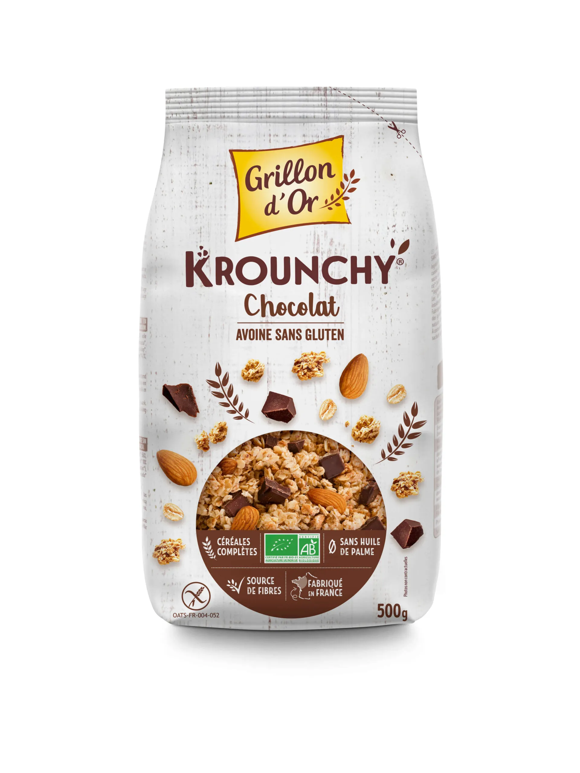 Grillon D'or Krounchy Choco Haver Bio (500 gr)