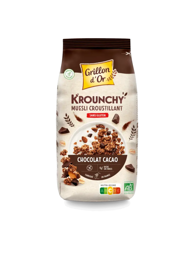 Grillon D'or Krounchy Chocolade Cacao Glutenvrij Bio (500 gr)