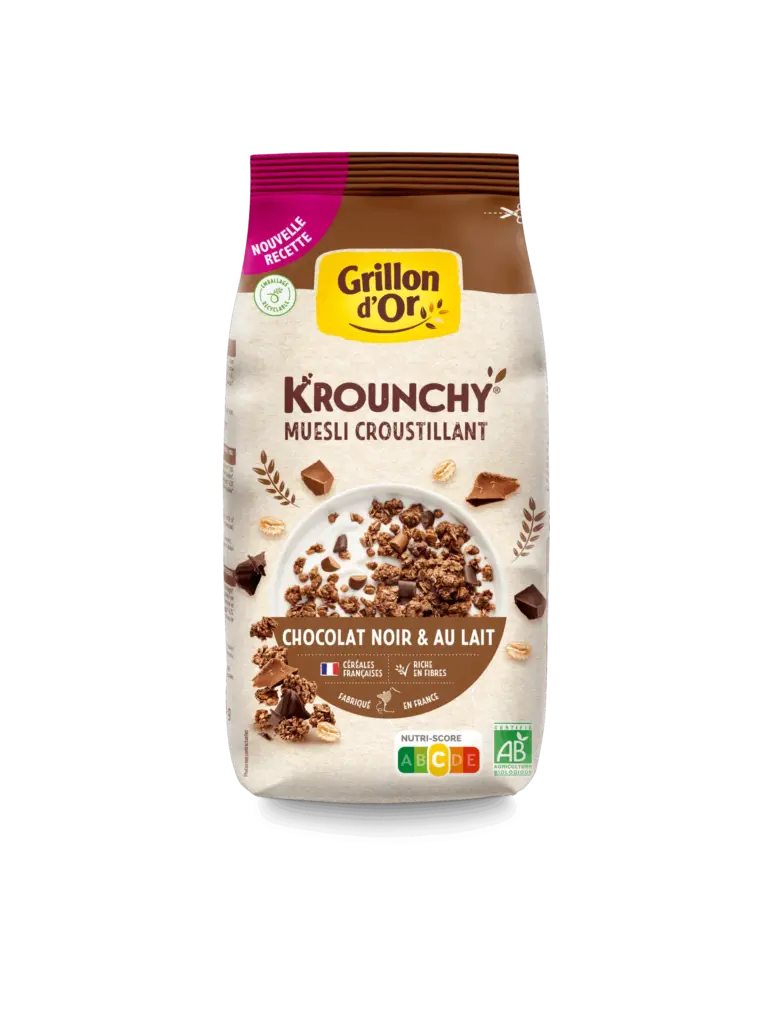 Grillon D'or Krounchy Zwart en Melk Chocolade Bio (500 gr)
