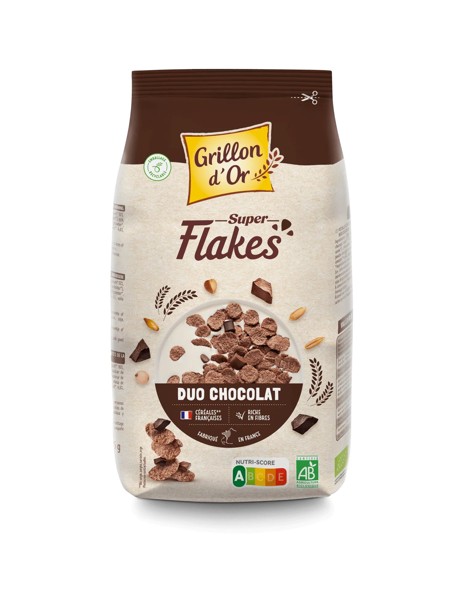 Grillon D'or Chocolade Duo Supervlokken Bio (375 gr)