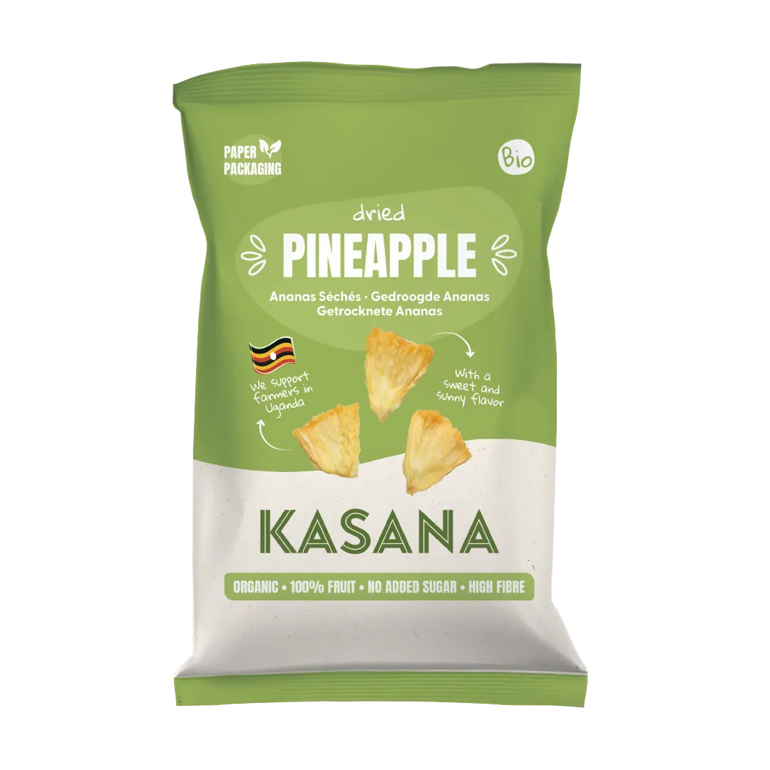 Kasana Fruits Kasana Gedroogde Ananas Bio (80 gr)