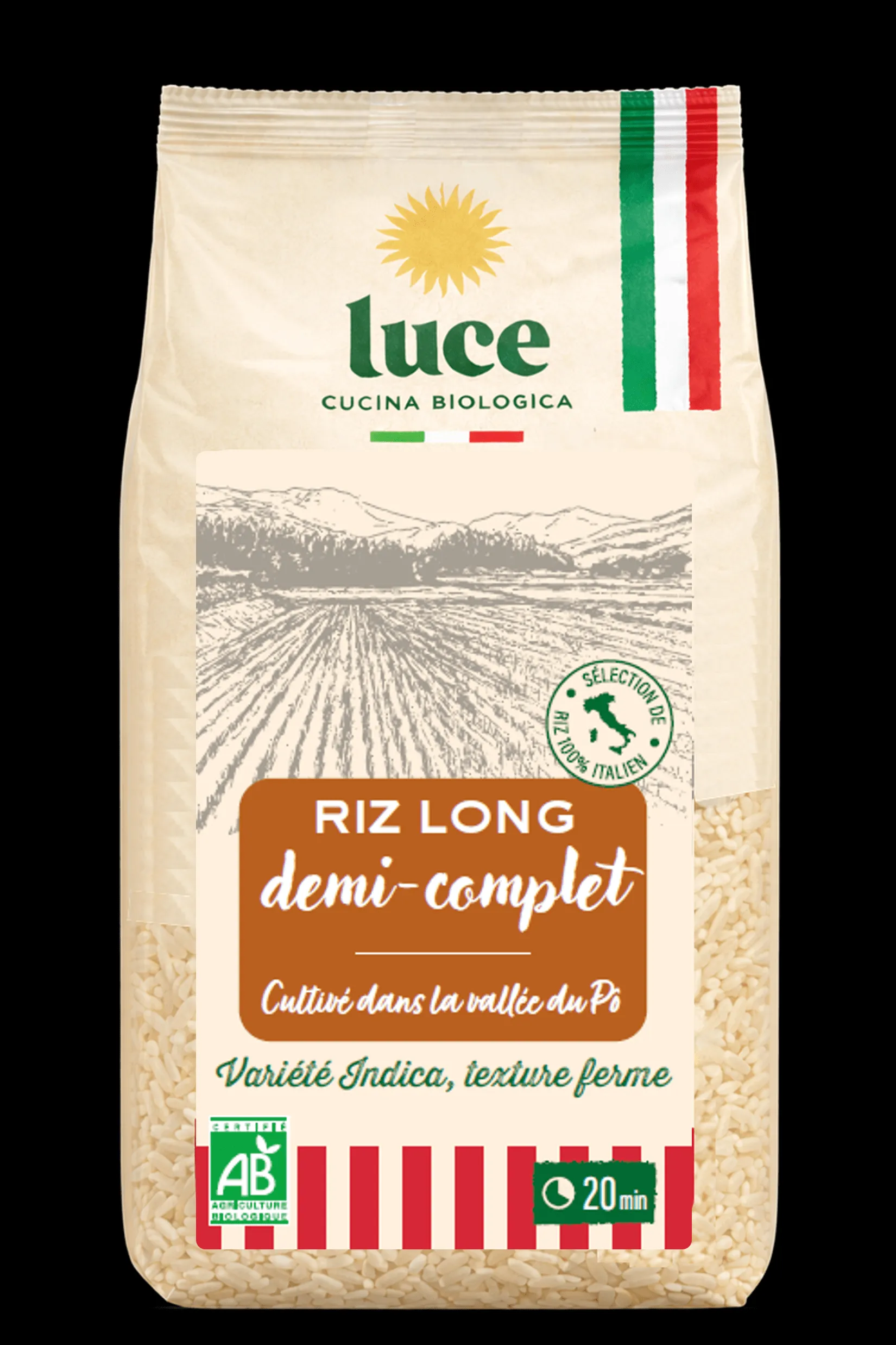 Luce Rijst Lang 1/2 Volkoren Italië Bio (500 gr)