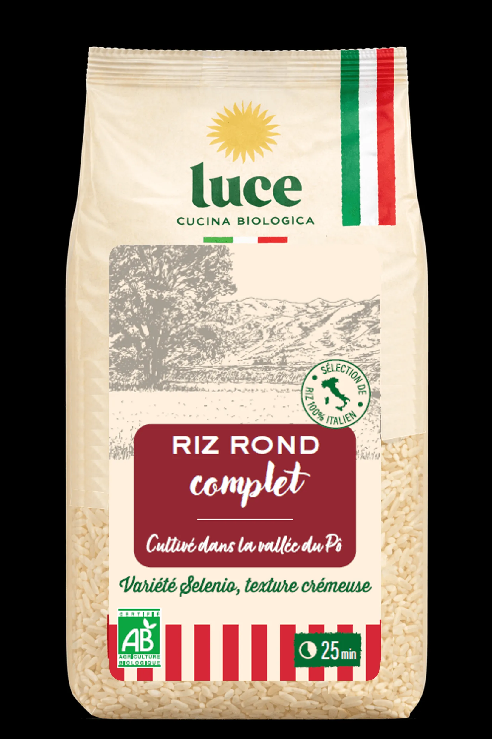 Luce Rijst rond Volkoren Italië Bio (500 gr)