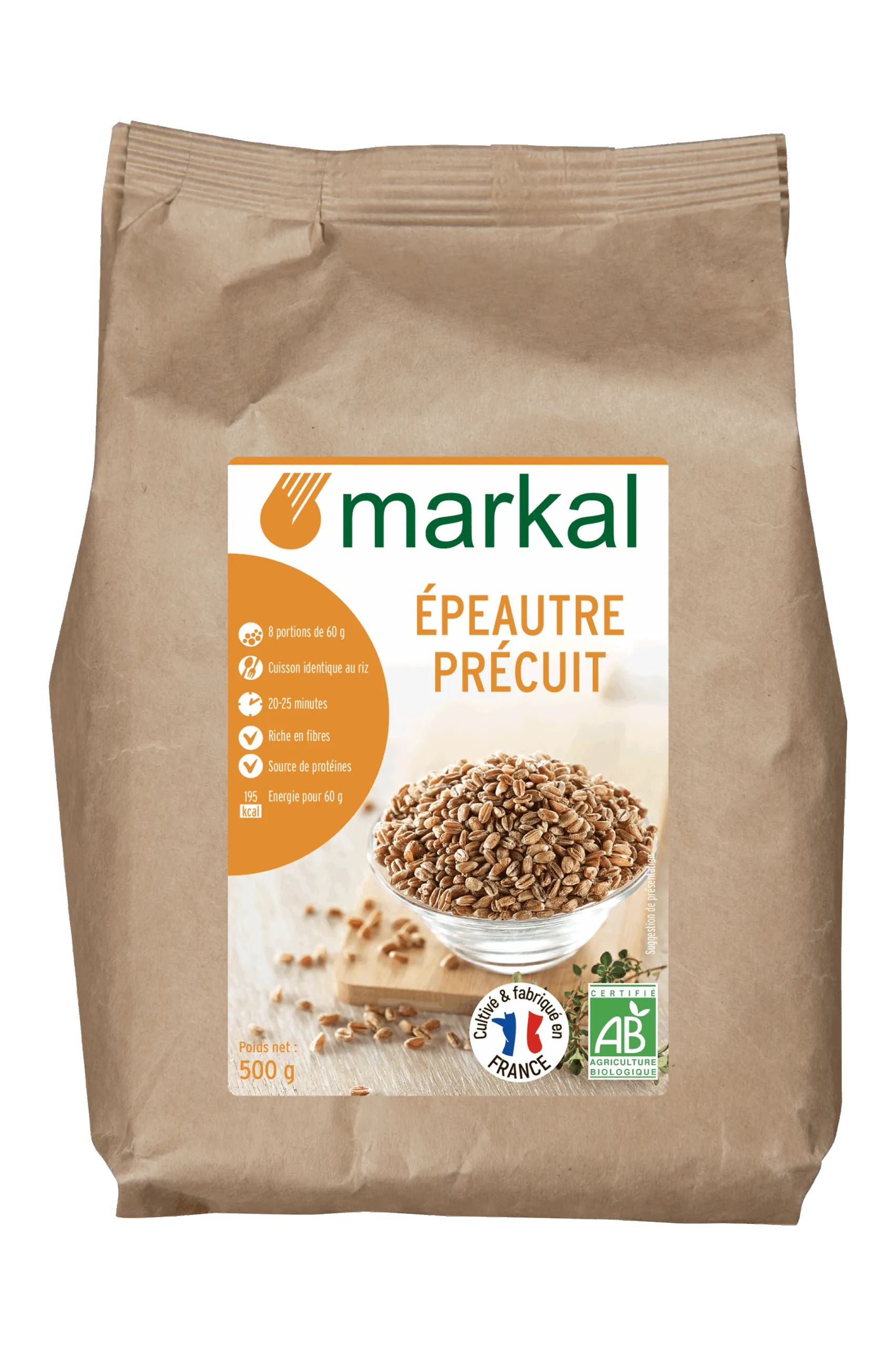 Markal Spelt Voorgekookt Bio (500 gr)