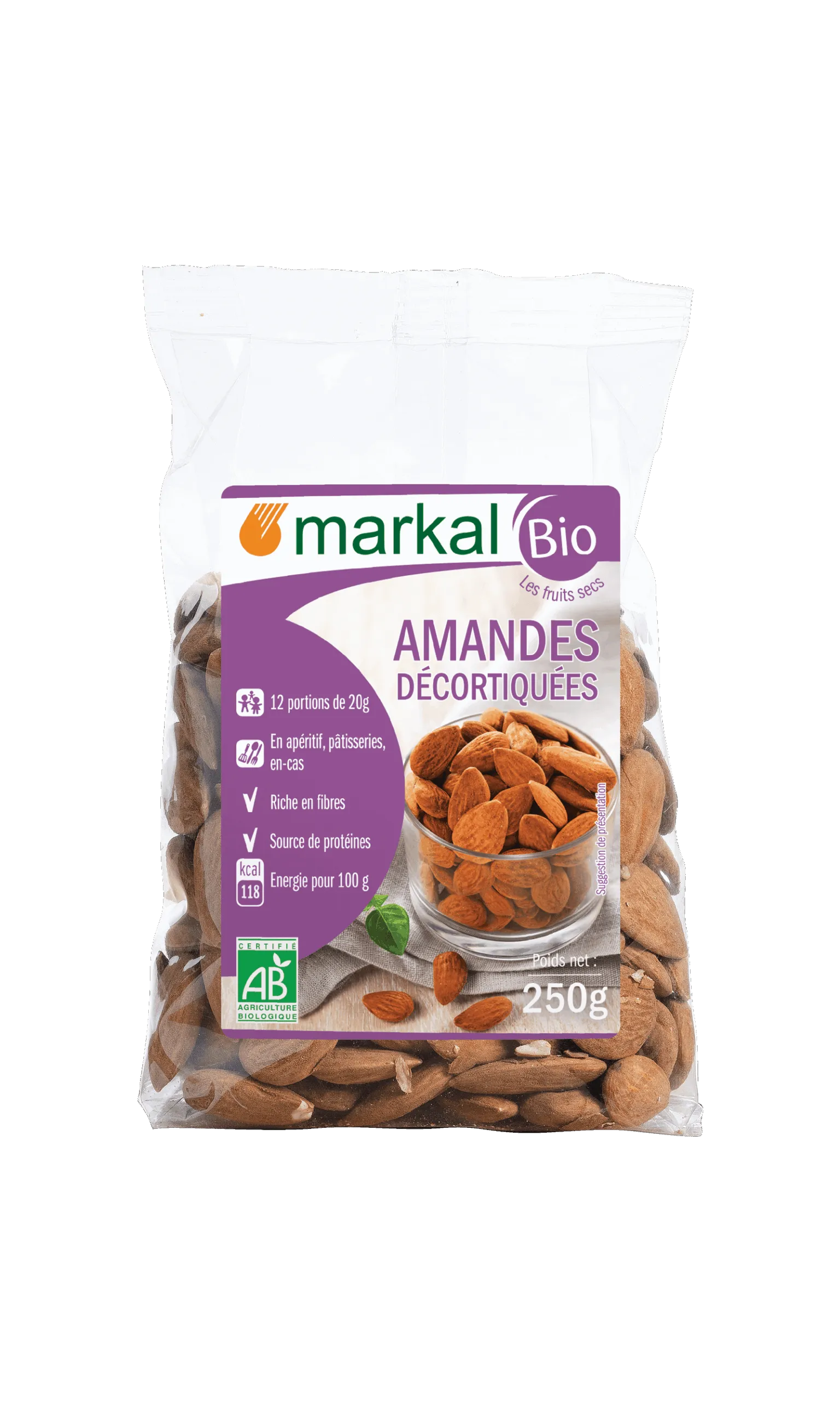 Markal Amandelen Gepeld Bio (250 gr)